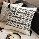 French Retro Waist Cushion Cover 45x45 Bow Embroidery Black and White Striped Throw Pillow Case Living Room Bed Sofa Home Decor