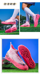 Pink Soccer Shoes Men Kids Professional Society Original Football Boots Outdoor Non-Slip Futsal Trainning Sneakers Size 33-46