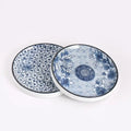 Ceramic Plate Tray Insulated Tea Cup Pad Holder Base Blue and White Porcelain Dish Coaster Mat Serving Plate Home Table Decor