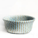 Boho Decor Striped Wicker Storage Baskets Handmade Collapsible Laundry Basket Patchwork Seaweed Flower Belly Garden Flower Pot