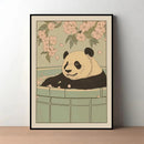 Japanese Bathroom Art Poster Cute Animals in Bathtub Canvas Printed Decorative Painting, Used for Bathroom Decoration, Frameless