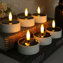 12/24PC Waterproof Solar Candles Candle Tea light Flickering Flameless Candles Electronic Solar LED Nightlight Garden Solar Lamp