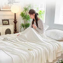 100% Bamboo Fiber Blanket Cooling Antibacterial Towel Quilt Summer Solid Color Bedding For Children Single Double Bed Blanket