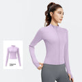 Outdoor Sports Jacket Running Fitness Long Sleeved Women Slim Yoga Clothes Quick Dry Zipper Cardigan Stand Up Collar Skinny Coat