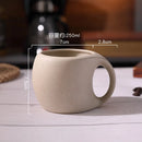 Ceramic coffee cup and saucer set retro latte American coffee cup wooden coasters tea cups spoon flower cups.