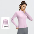 Outdoor Sports Jacket Running Fitness Long Sleeved Women Slim Yoga Clothes Quick Dry Zipper Cardigan Stand Up Collar Skinny Coat