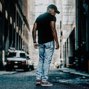 Men Muscle T Shirt Cotton Elasticity Causal Gym Fitness Shirts Short Sleeve Curved Hem Slim Fit Tee Shirt