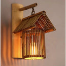 Modern Minimalist Fixture Bedside Decorative Hollow Idyllic Kitchen Wood Single Head Wall Lamp