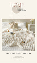 Tuscan Faux Rabbit Fur Warm Weighted Blankets for Bed Luxury Faux Lamb's Wool Double Blanket Soft Fluffy Warmth Double Blanket
