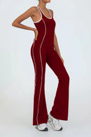Women Jumpsuits Flare Pants Yoga Sets Workout Clothing Bodysuit with Pad Activewear
