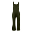 Women's Fitness Flared Bodysuit Sexy Backless Fitness Tight Waistband Hipless Yoga Bodysuit V Back Waistband Hip Lift