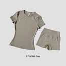 Sports Sets Fitness Hip-lifting Tight Top Short Sleeve Running Workout Gym Shorts Tracksuits For Women Breathable Sports Suits