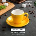 80ml Ceramic Coffee Cup and Saucer Espresso Cups Porcelain Afternoon Teacup Breakfast Milk Mug Cute Pottery Mugs Wholesale