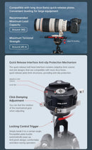 Ulanzi FALCAM TreeRoot Quick Lock Travel Tripod (R141K-320P) Solid Swift Tripod Reuleaux Triangle Tub Carbon Fiber Tripod