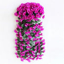 90/80CM Artificial Violet Hanging Flower Vines Plastic Fake Flowers Wall Decor Plants Garland for Wedding Home Garden Decoration