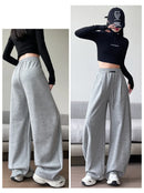 Sports Pants for Women Spring Autumn New Style High-waisted Slim Loose Wide-leg Versatile Casual Sweatpants
