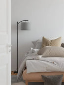 Modern LED Floor Lamp, Standing Arc Floor Lamps with Lantern Lampshade, Tall Reading Light for Bedroom Living Room Office Study