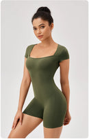 Women Summer Gym Workout jumpsuit One-Piece Short Yoga Clothes Push Up Workout Clothes Fitness Sports Bodysuit Yoga Suit