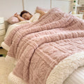 Thickened Coral Fleece Bed Blankets for Winter Warm Soft Imitation Lambs Wool Jacquard Blankets for Bedroom Sleeping Sofa Throw