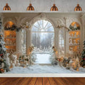 Winter Christmas Tree Photography Backdrop Snowman Giftbox Family Xmas Eve Party Decor Fireplace New Year Background Props
