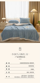 Thickened Warm Coral Fleece Blanket Soft Cozy Striped Pattern Throw Blankets for Sofa Bed Autumn Winter Plush Duvets Blankets