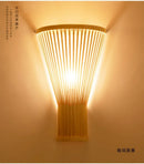 Modern Chinese Handwoven Creative Bamboo Art Wall Lamp Bamboo Art Modern Simple Bedroom Bedside Wall Lamp Aisle Bamboo Wall Lamp