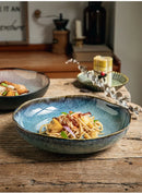 9-inch Irregular Ceramic Dishes Vintage Pasta Dish Ceramic Dishes Household Salad Plate Kitchen Soup Plate Ceramic Dishes