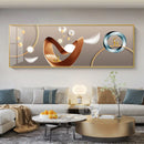 Chinese Style Golden Leaves Deer Canvas Painting Feathers Wall Art Feng Shui Mountain Posters and Prints Living Room No Frame