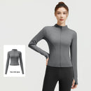 Outdoor Sports Jacket Running Fitness Long Sleeved Women Slim Yoga Clothes Quick Dry Zipper Cardigan Stand Up Collar Skinny Coat