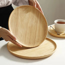 Japanese-Style Wooden Tray Oak Afternoon Tea Dessert Plate Pastry Wooden Dish Kitchen Storage Tray