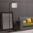 Modern LED Floor Lamp, Standing Arc Floor Lamps with Lantern Lampshade, Tall Reading Light for Bedroom Living Room Office Study