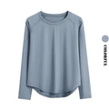 DRUR Long Sleeve Gym Top Women Breathable Quick Dry Workout Tshirt Loose Fit Running Tee Yoga Clothing Sportswear Activewear New