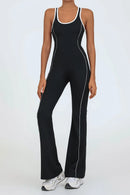 Women Jumpsuits Flare Pants Yoga Sets Workout Clothing Bodysuit with Pad Activewear
