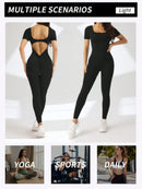 Macaquinho Fitness Feminino Sem Costura – Spandex, Decote U