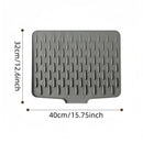Silicone Dish Drying Mat for Kitchen Counter,Fast Drainage Design Heat Resistant, Non-Slip ,Dishwasher Safe pace-saving storage