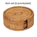 Handmade Rattan Table Mat Creative Placemat Heat Insulating Non-Slip Coaster for Dining Table Bowl Plate