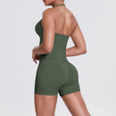 Yoga Shorts Sets Shockproof Sports Women Yoga Vest With Built In Bra Fitness Top Gym Beautiful Back Running Workout