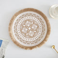 Round Placemat Table Non-Slip Jute Mats for Dining Table Decoration Accessories Kitchen Placemats Coffee Coasters Party Dinner