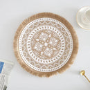 Round Placemat Table Non-Slip Jute Mats for Dining Table Decoration Accessories Kitchen Placemats Coffee Coasters Party Dinner