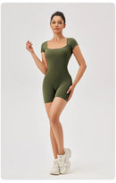 Women Summer Gym Workout jumpsuit One-Piece Short Yoga Clothes Push Up Workout Clothes Fitness Sports Bodysuit Yoga Suit
