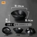 Modern Dinner Set Plates and Dishes Not Easily Broken Melamine Plate Black Cutlery Soy Sauce Dish Kitchen Hotel Tableware