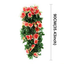 90/80CM Artificial Violet Hanging Flower Vines Plastic Fake Flowers Wall Decor Plants Garland for Wedding Home Garden Decoration