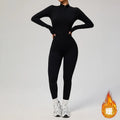 Winter Outfit Set Fleece Yoga Jumpsuits for Women Bodysuit Longsleeve Sport Overall Fitness One-Piece Suit Gym Workout Tracksuit