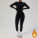 Winter Outfit Set Fleece Yoga Jumpsuits for Women Bodysuit Longsleeve Sport Overall Fitness One-Piece Suit Gym Workout Tracksuit