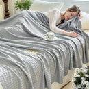 100% Bamboo Fiber Blanket Cooling Antibacterial Towel Quilt Summer Solid Color Bedding For Children Single Double Bed Blanket