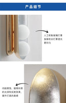 Golden glass wall lamps in bedroom study silver foil decorative lamp living room long strip galvanized bright wall sconces light