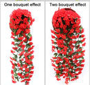 90/80CM Artificial Violet Hanging Flower Vines Plastic Fake Flowers Wall Decor Plants Garland for Wedding Home Garden Decoration