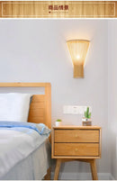 Modern Chinese Handwoven Creative Bamboo Art Wall Lamp Bamboo Art Modern Simple Bedroom Bedside Wall Lamp Aisle Bamboo Wall Lamp