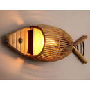 Modern Minimalist Fixture Bedside Decorative Hollow Idyllic Kitchen Wood Single Head Wall Lamp
