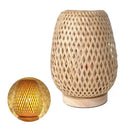 Simple Bamboo Woven Table Lamp Warm Bedroom Study Bedside Art Decorative Desktop Lighting